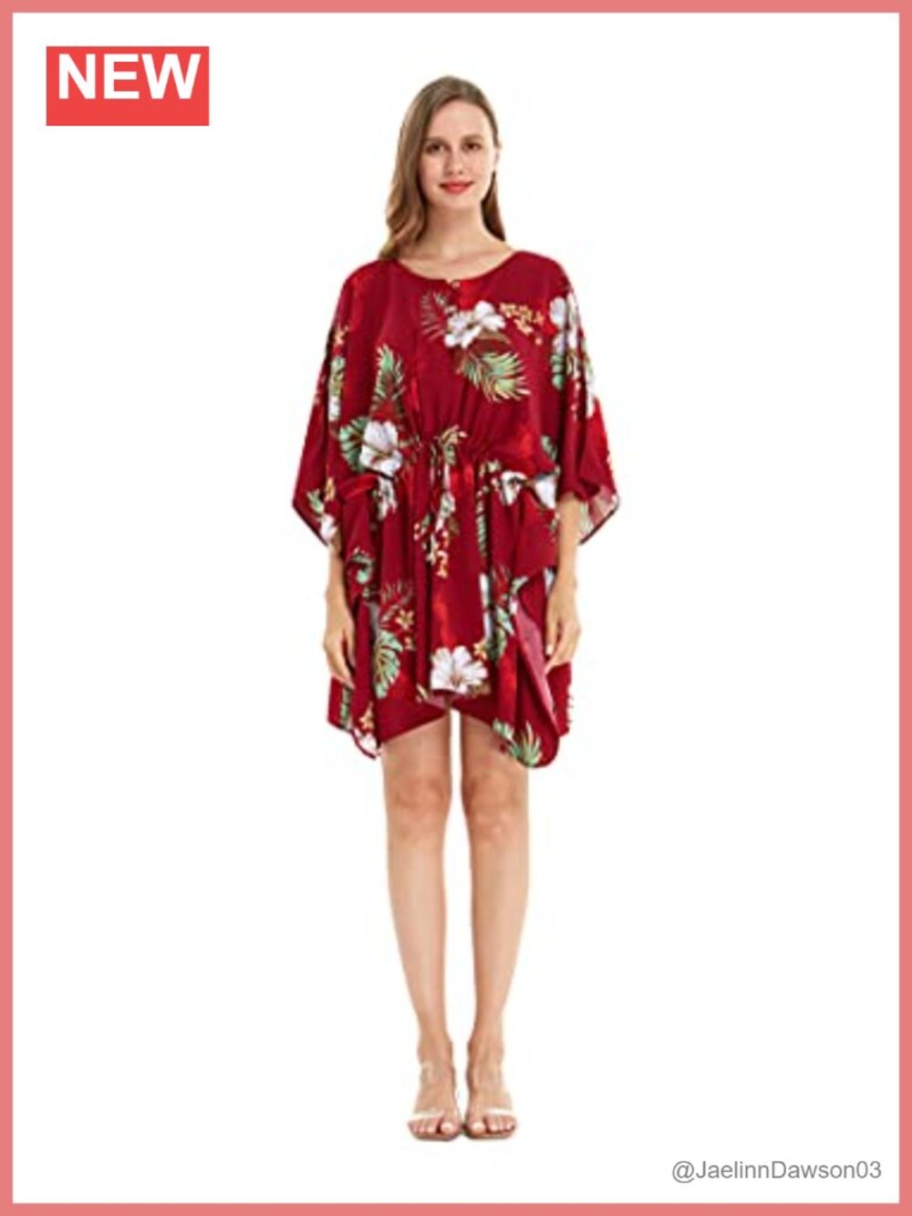 Hawaiian Poncho Luau Dress Rayon One Size Fit